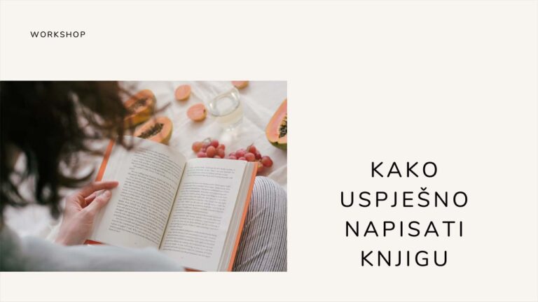 Žena u položaju lotosa drži otvorenu knjigu u rukama. Ispred nje su voće i voda na bijelom stolnjaku.